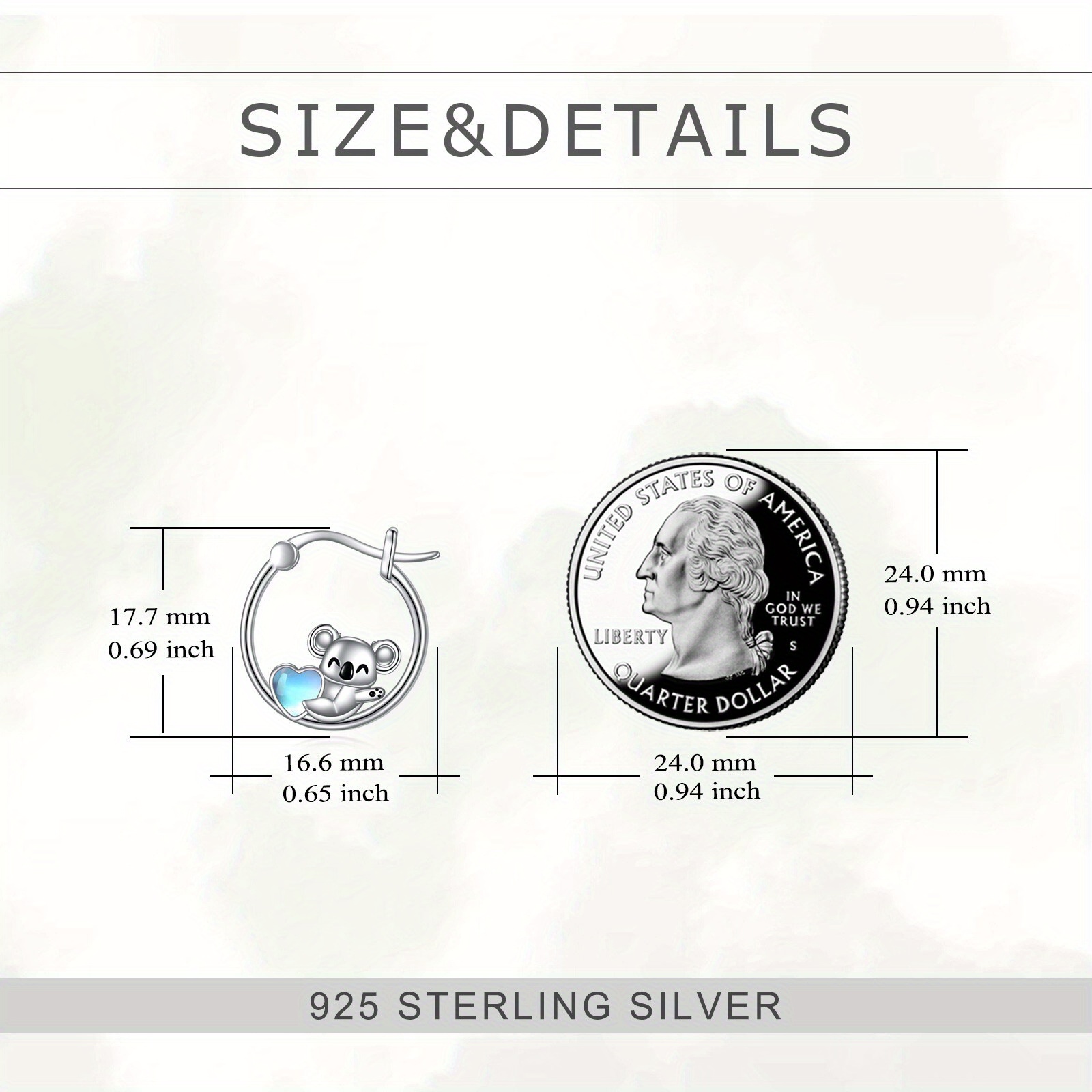 Women's 925 Sterling Silver Koala Bear Stud Earrings, Gift for Girls